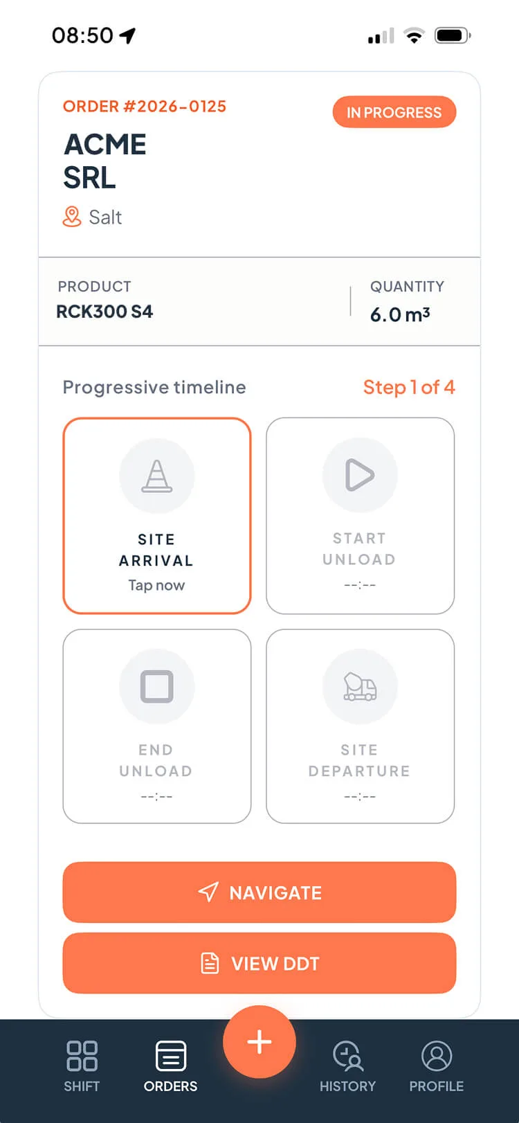 Pedido app conductor Cubos
